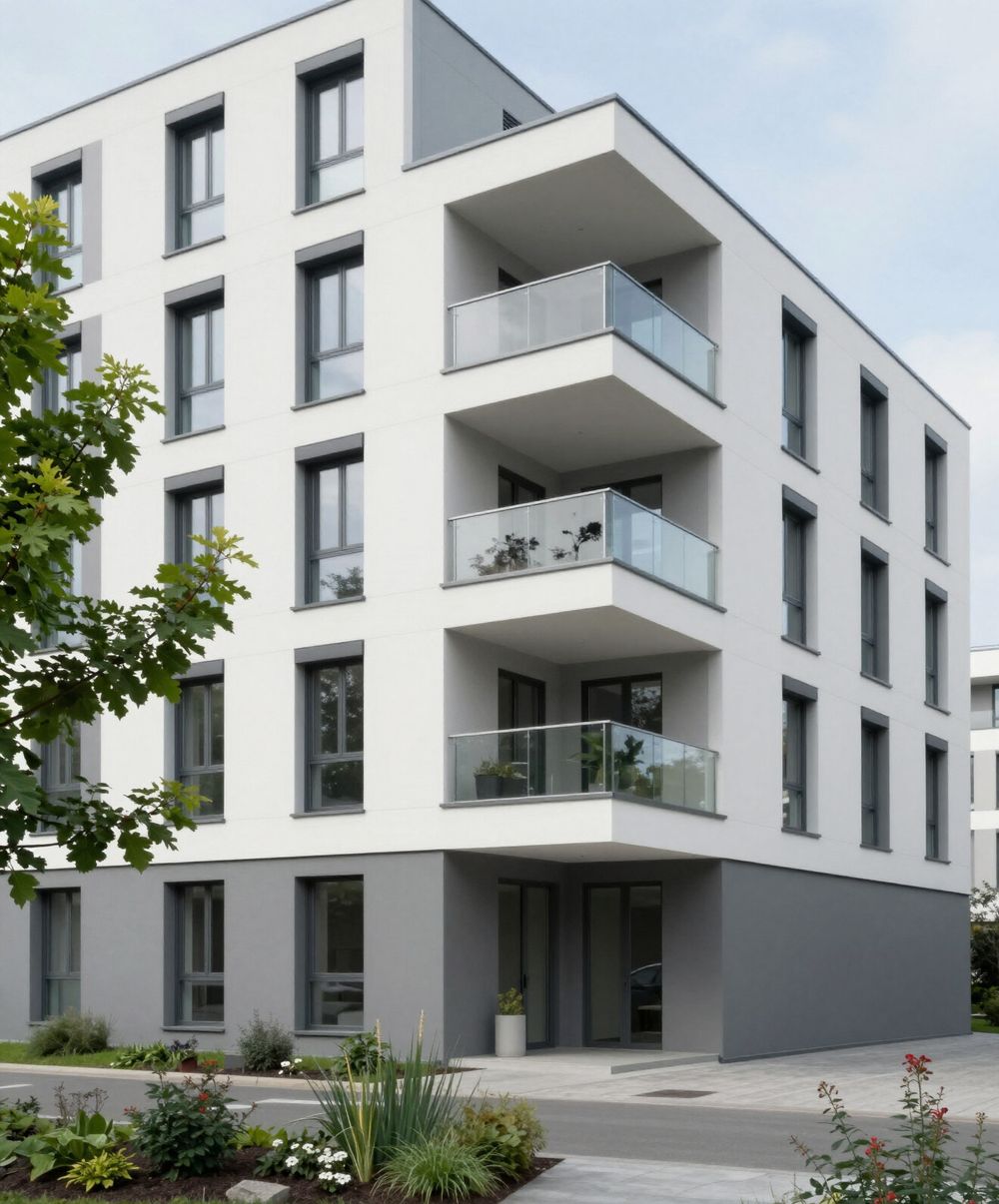 Modernes Mehrfamilienhaus mit Balkonen in München